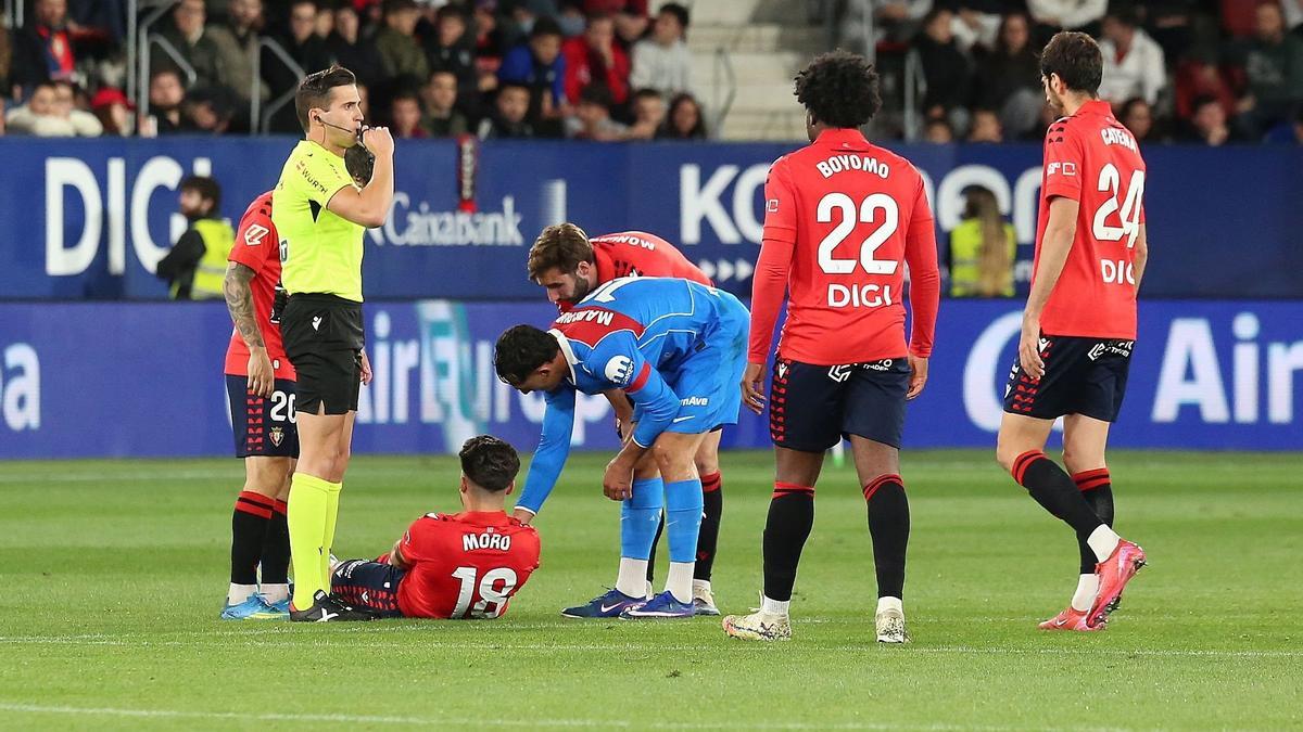 Raúl Moro sufre molestias musculares y abandona el partido ante el Atlético de Madrid