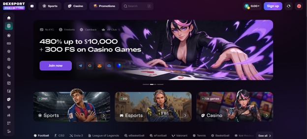 Dexsport Reseña 2026: Crypto Casino y Sportsbook sin KYC