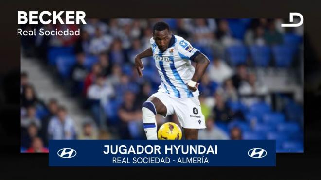 Sheraldo Becker destaca en la victoria del Real Sociedad-Almería